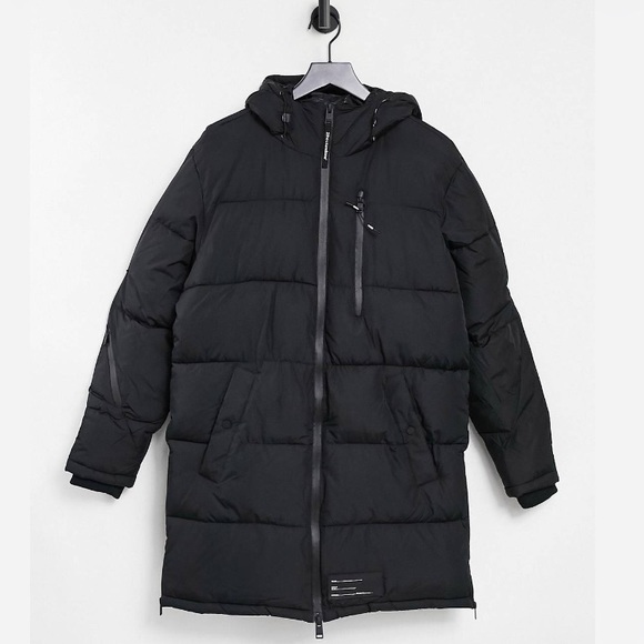 Bershka Other - Bershka Longline Padded Puffer Jacket (Black)